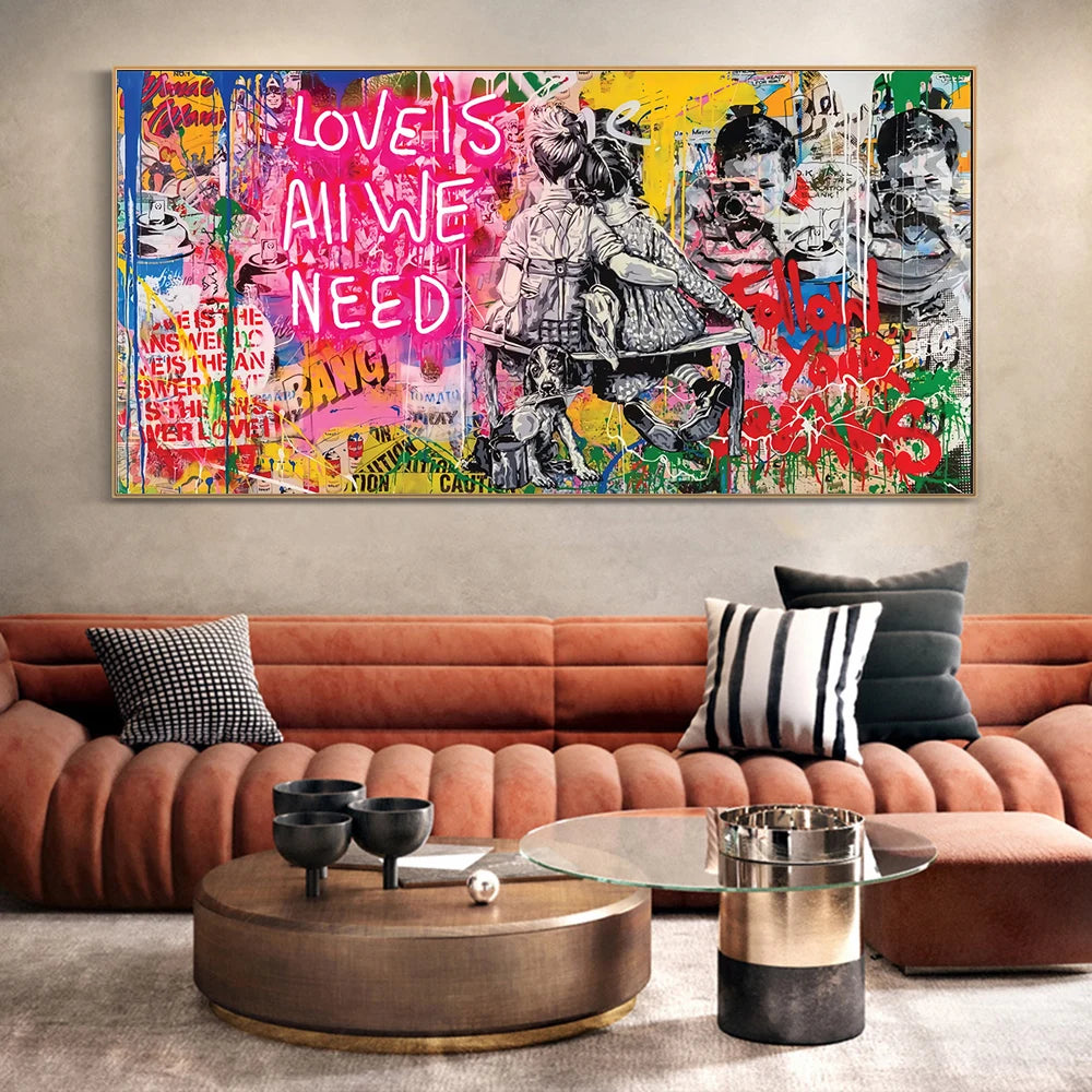 LOVE IS ALL WE NEED Graffiti Canvas Art