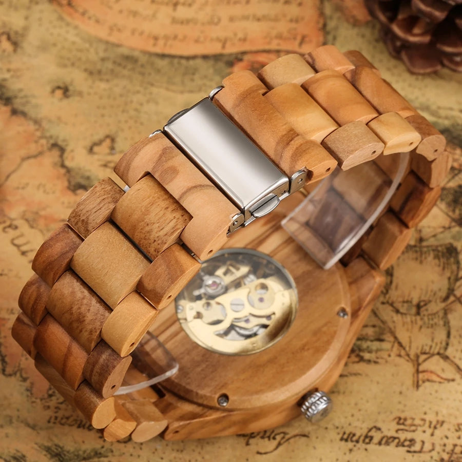 Cherry Wood Men's Mechanical Watch