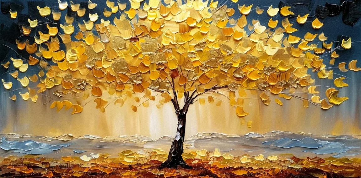 Golden Tree of Life Canvas Art