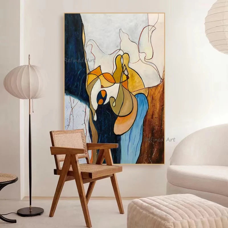 Hand-Painted Picasso Style Oil Painting