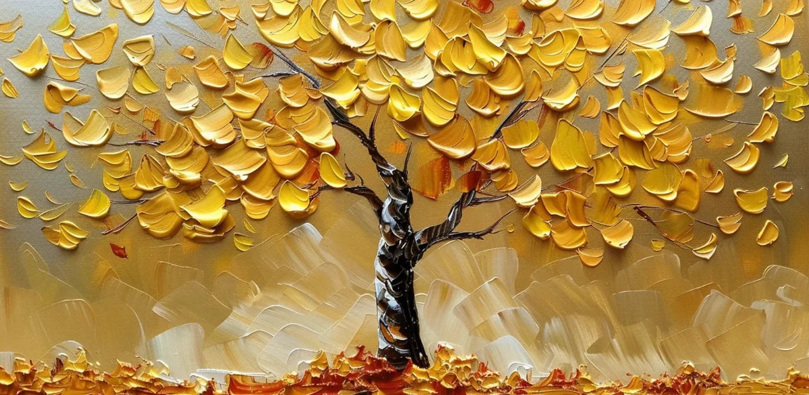 Golden Tree of Life Canvas Art