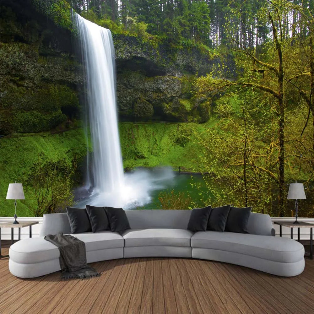 Jungle Waterfall Forest Tapestry Wall Hanging