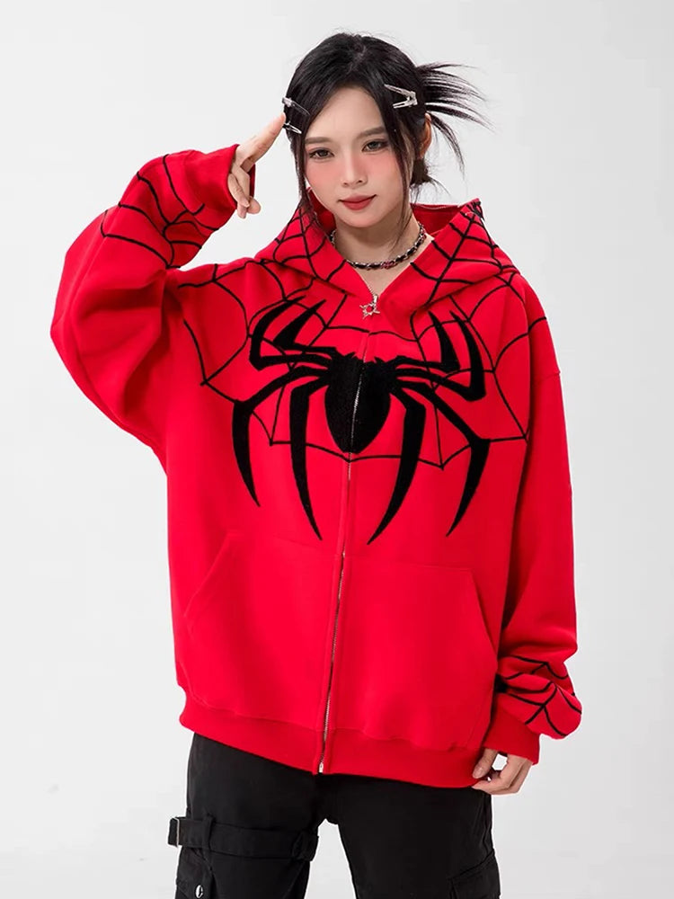 Gothic Embroidery Y2K Hoodie Women