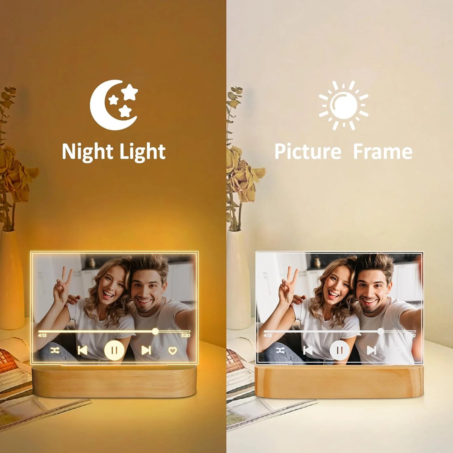 Custom 3D LED Night Light Photo Frame