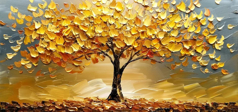 Golden Tree of Life Canvas Art
