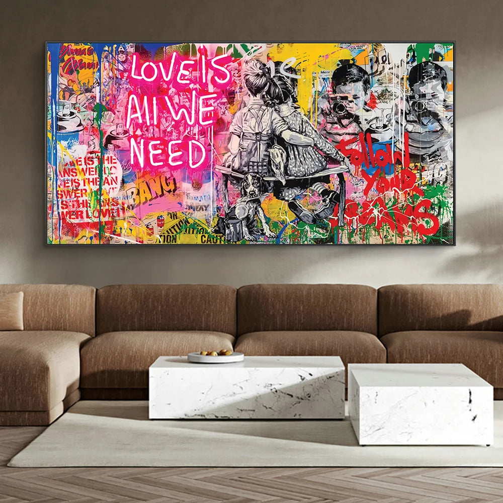 LOVE IS ALL WE NEED Graffiti Canvas Art