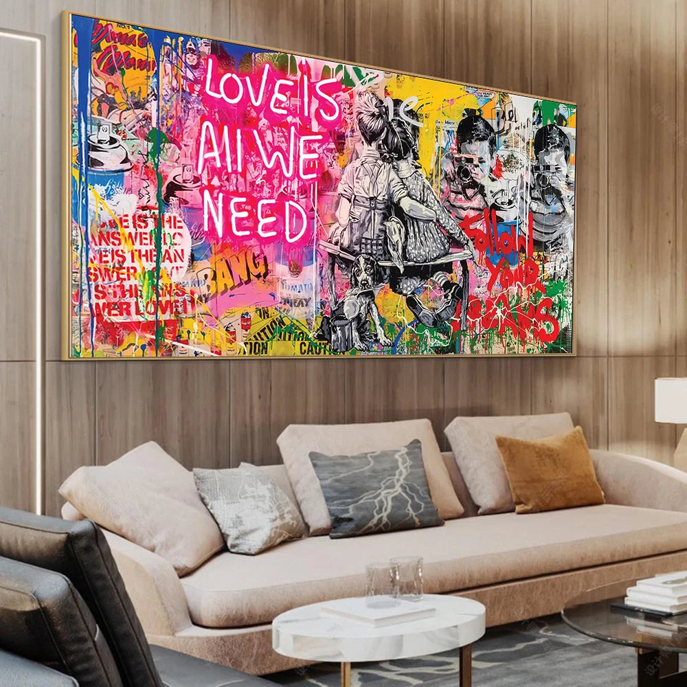 LOVE IS ALL WE NEED Graffiti Canvas Art