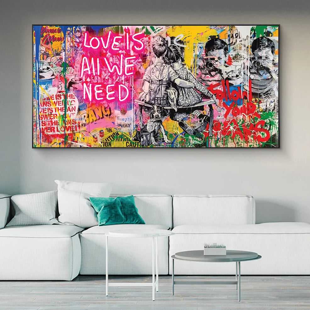 LOVE IS ALL WE NEED Graffiti Canvas Art