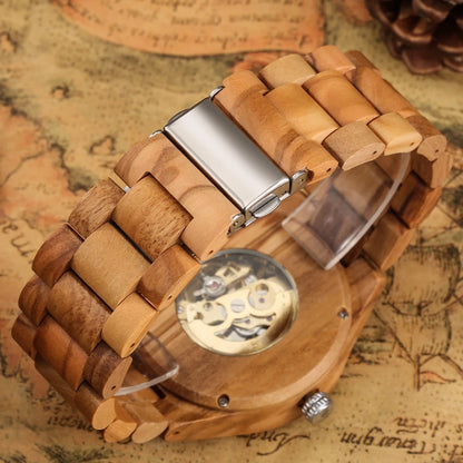 Cherry Wood Men's Mechanical Watch