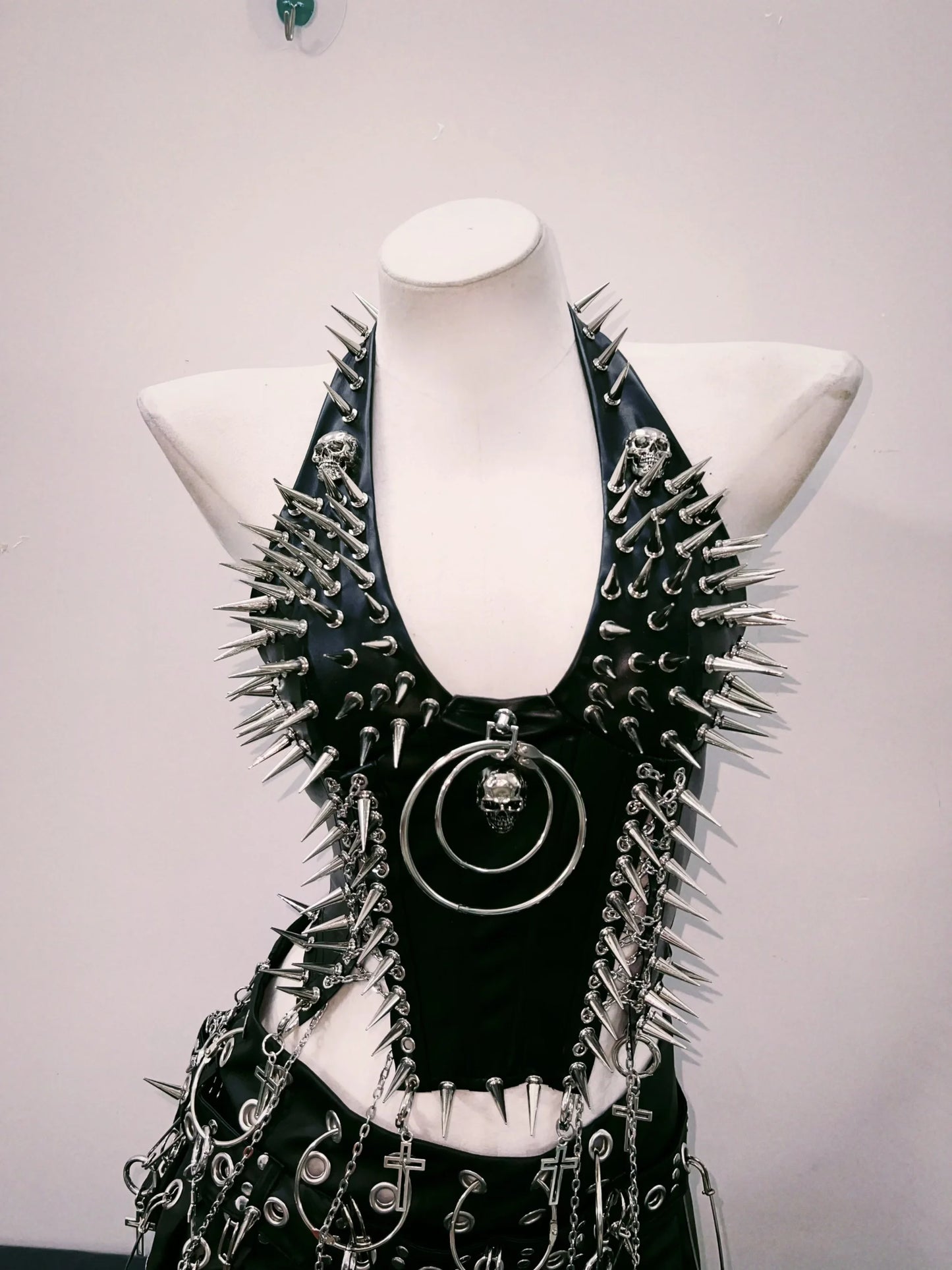 Y2K Gothic Rivet Bustier Crop Top for Women
