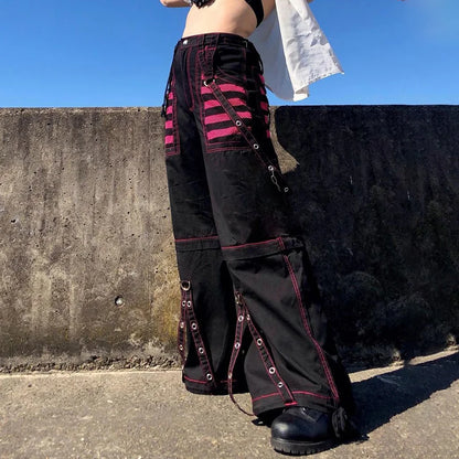 Gothic Punk Cargo Pants Women