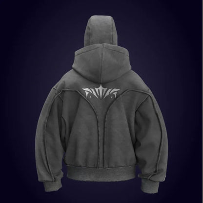 Y2K Vintage Zip-Up Hoodie Gothic Oversized Sweatshirt