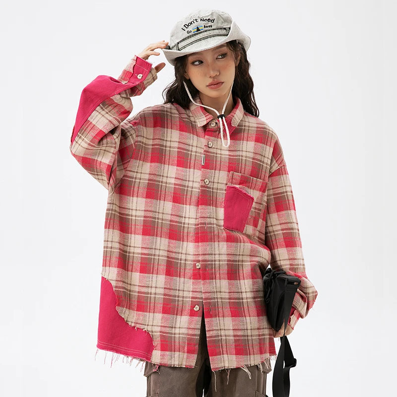 Luxury Pink Striped Shirt Women's Spring 2024 Fashion Blouse