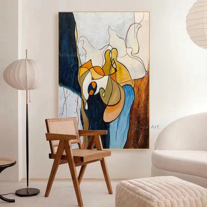 Hand-Painted Picasso Style Oil Painting