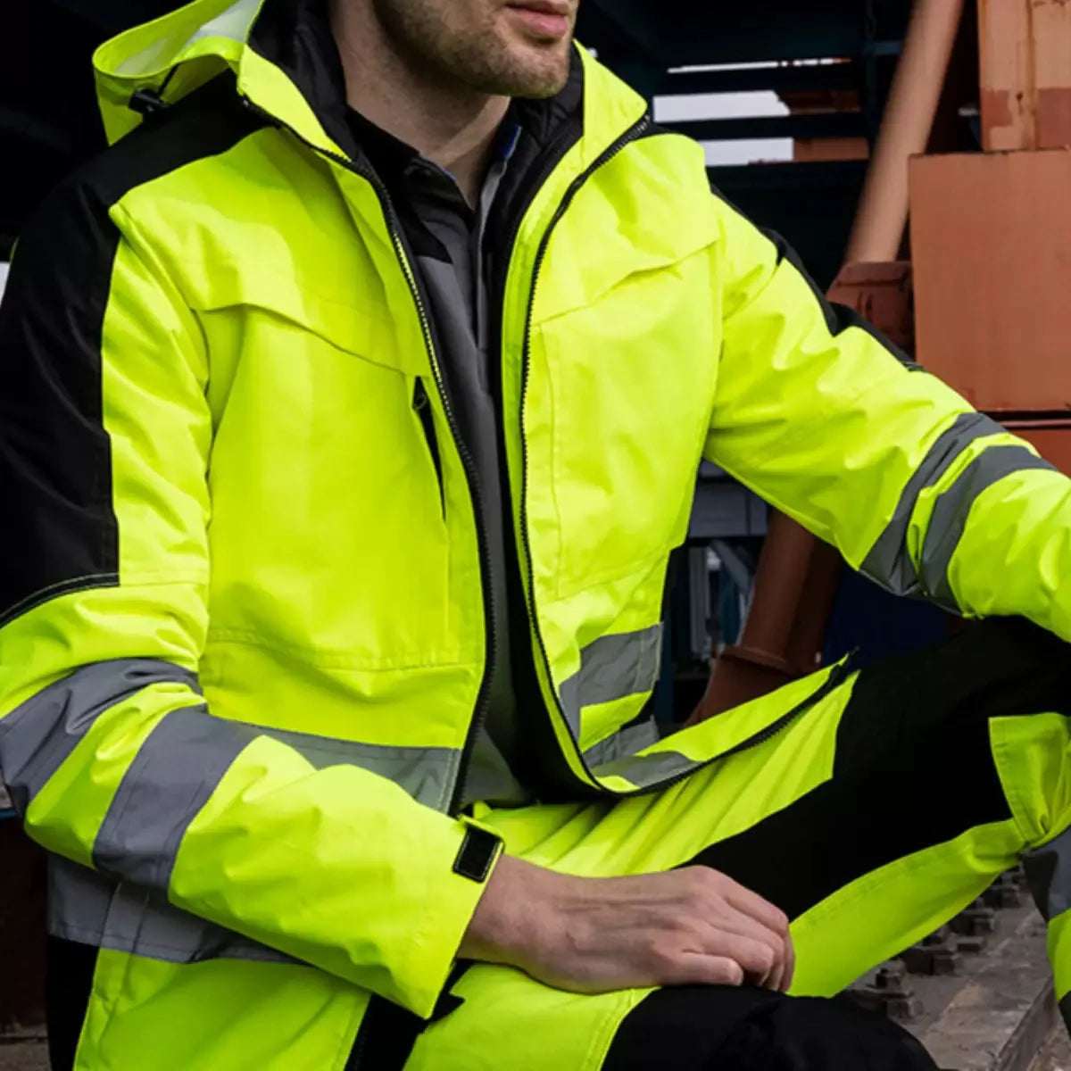 High Visibility Workwear Jacket Set