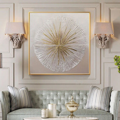 Handmade Gold & Silver Oil Painting on Canvas