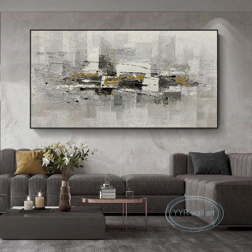 Handmade Abstract Canvas Oil Painting for Living Room