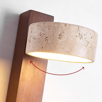 Japanese Stone & Wood LED Wall Lamp