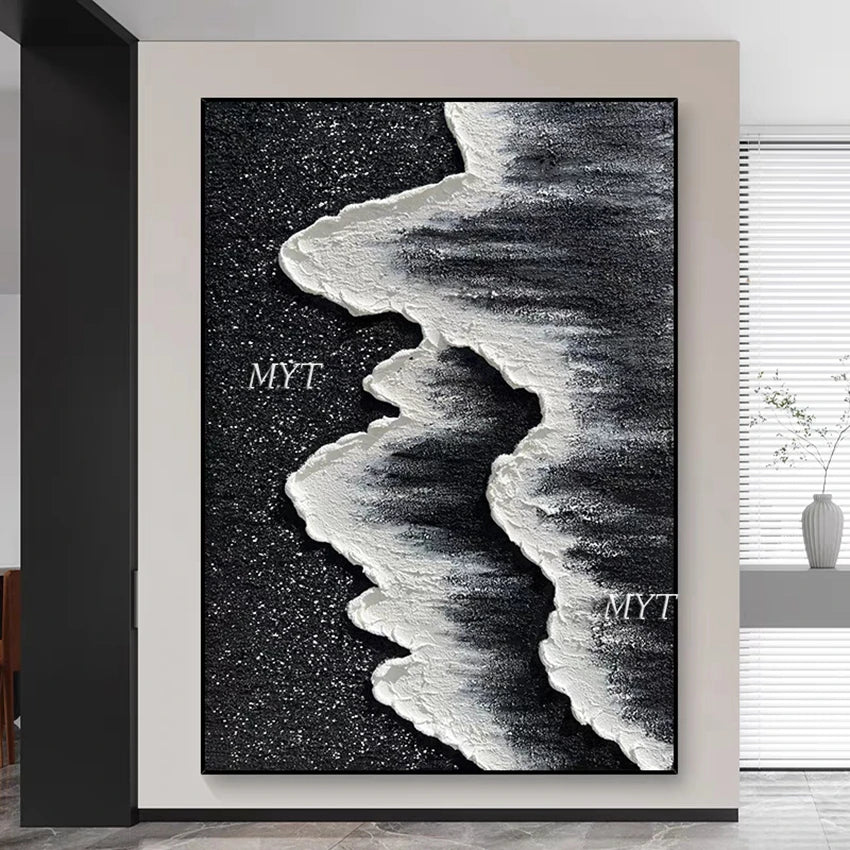 Abstract Knife 3D Wave Hand-Painted Floral Oil Painting on Canvas