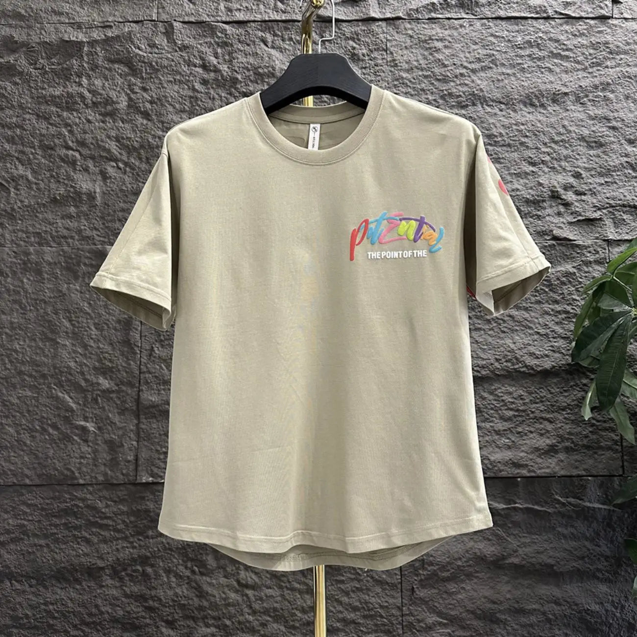 Men's Alphabet Print Kpop T-shirt