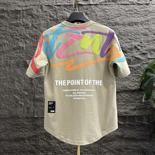 Men's Alphabet Print Kpop T-shirt