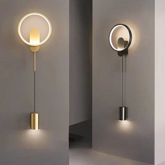 Modern Black Gold LED Wall Lamp