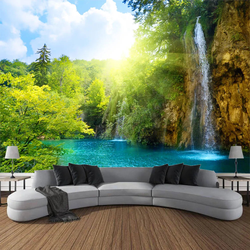 Jungle Waterfall Forest Tapestry Wall Hanging