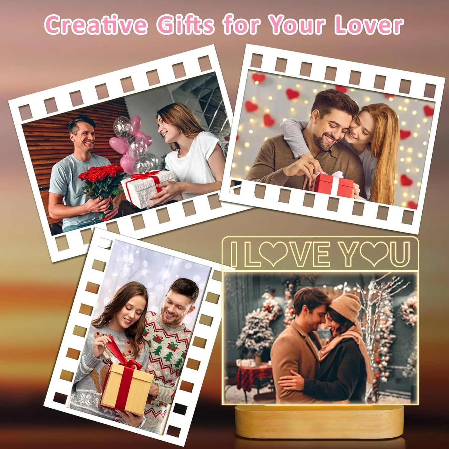 Custom 3D LED Night Light Photo Frame