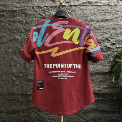Men's Alphabet Print Kpop T-shirt