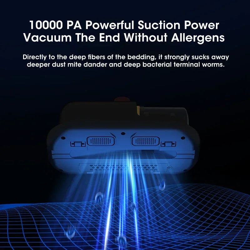 Household Mattress Vacuum Cleaner 10000Pa Wireless Vacuum Mite Remover Device Portable Handheld Mite Remover with 2 filter
