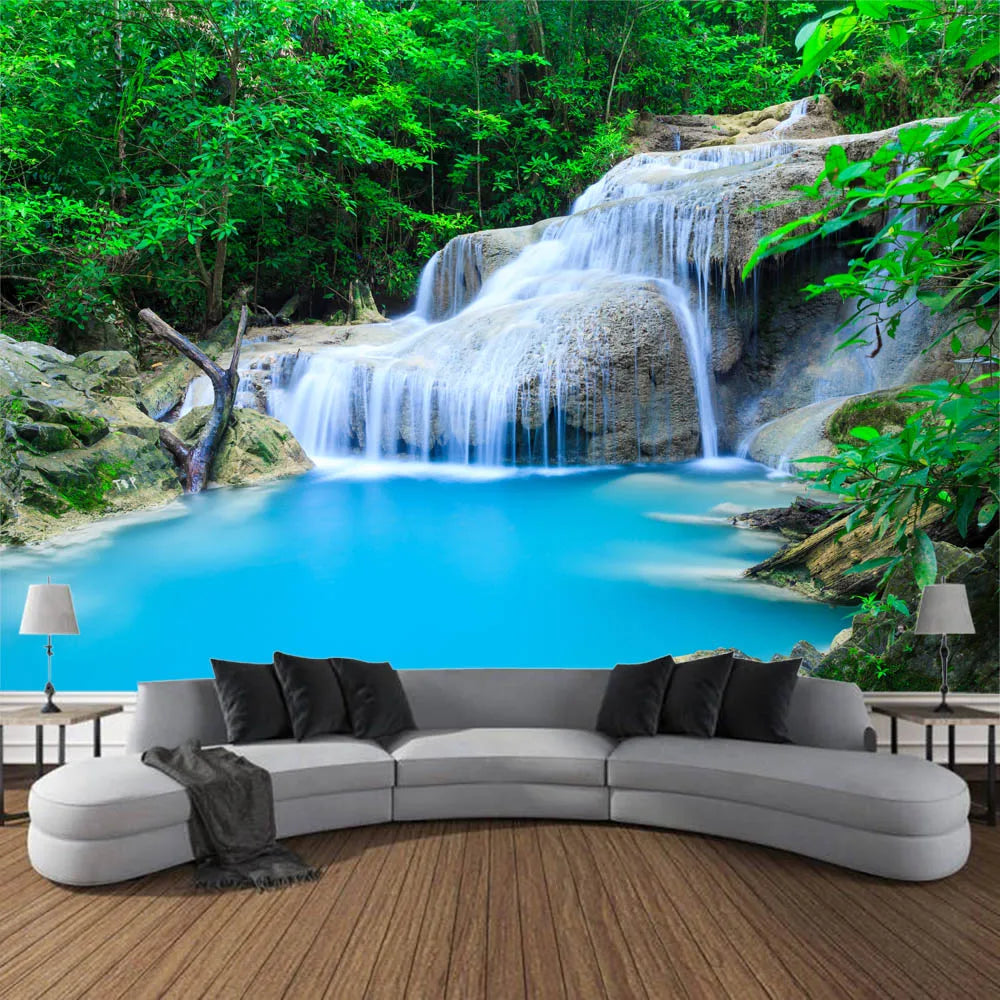 Jungle Waterfall Forest Tapestry Wall Hanging