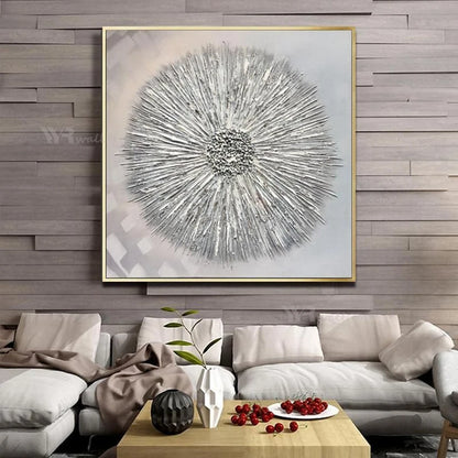 Handmade Gold & Silver Oil Painting on Canvas