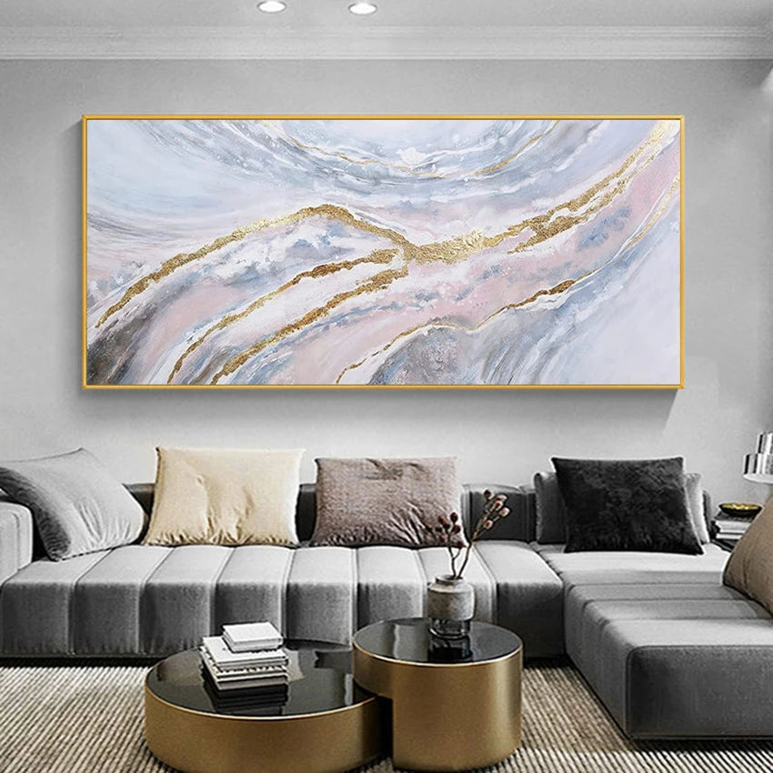 Handmade Abstract Canvas Oil Painting for Living Room