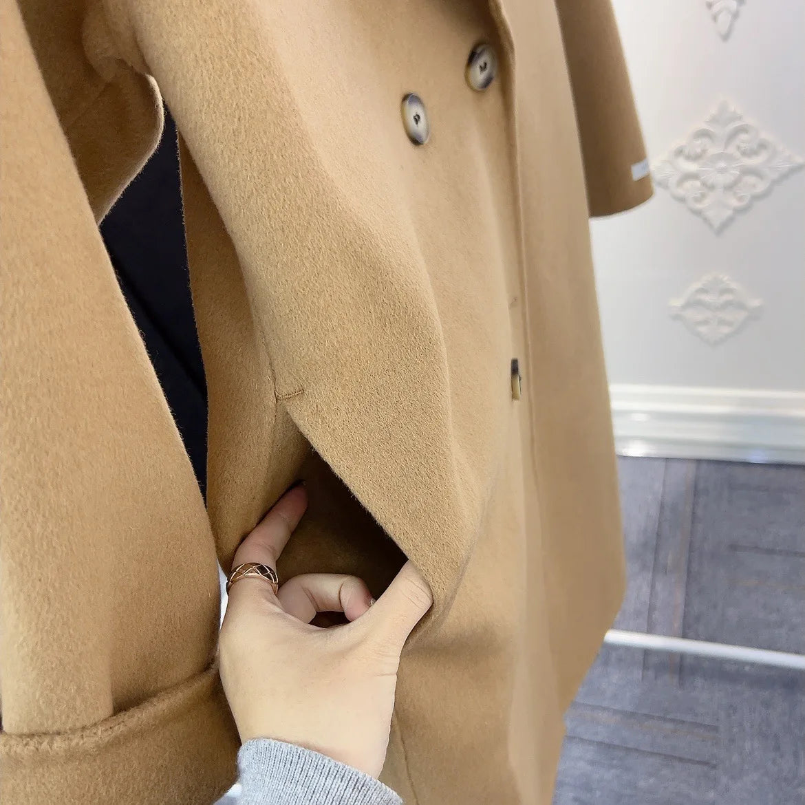 Autumn Women Double-Breasted Coat