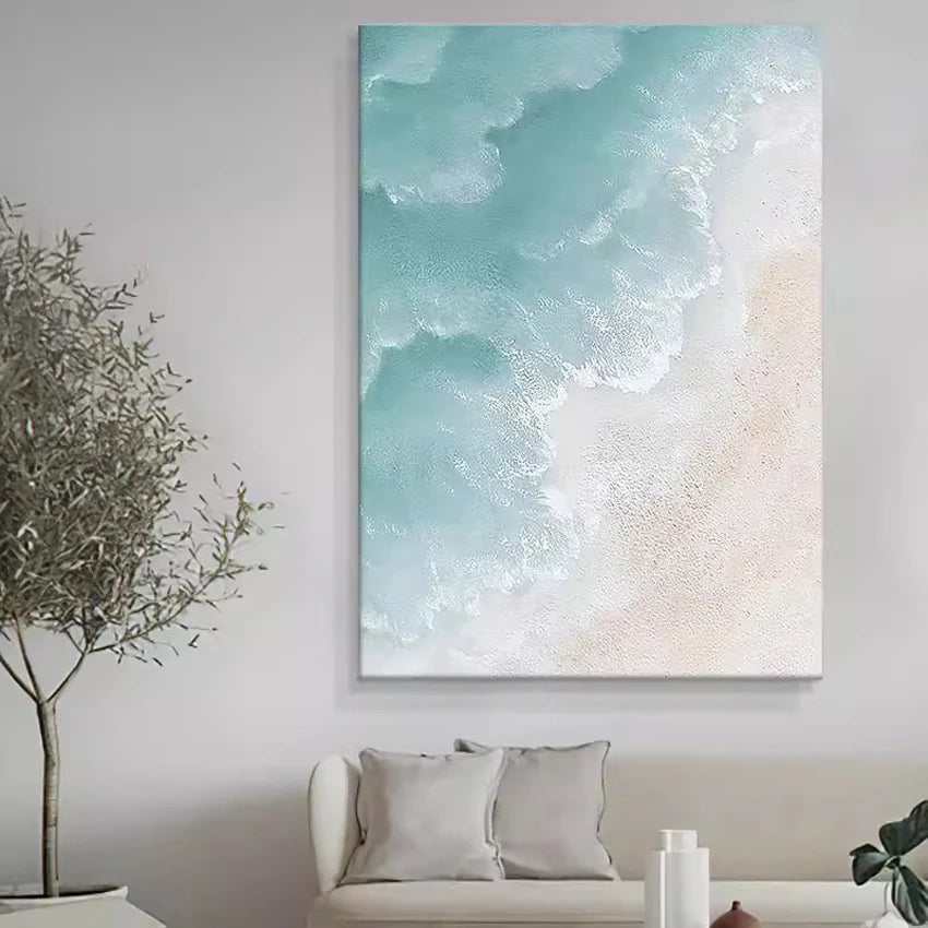 Abstract Knife 3D Wave Hand-Painted Floral Oil Painting on Canvas