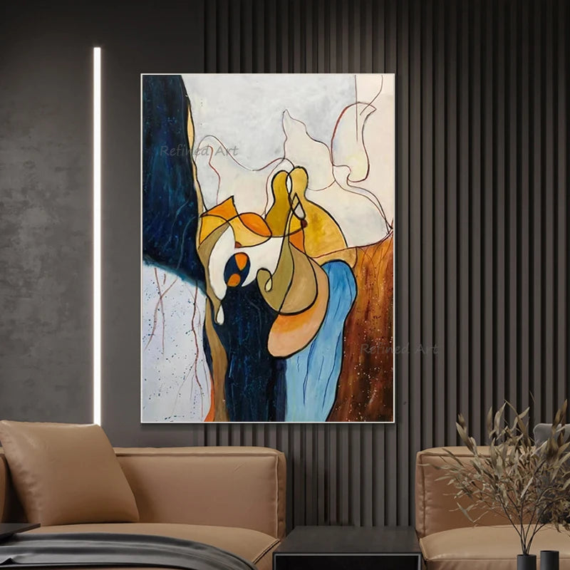 Hand-Painted Picasso Style Oil Painting