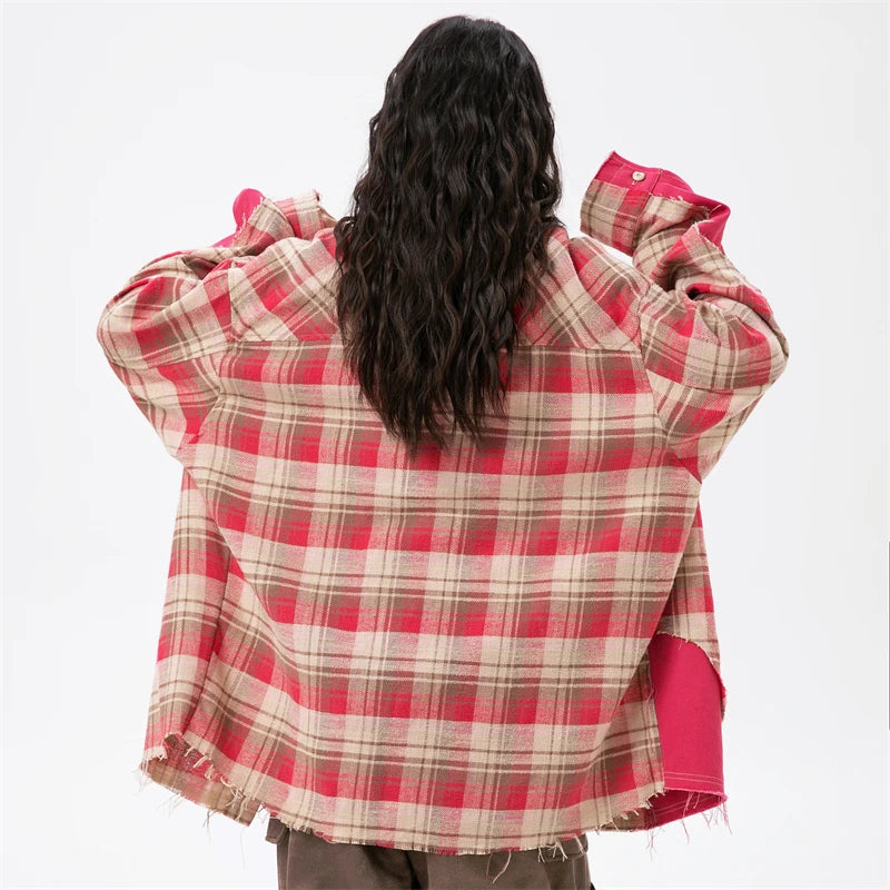 Luxury Pink Striped Shirt Women's Spring 2024 Fashion Blouse