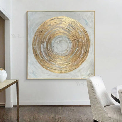 Handmade Gold & Silver Oil Painting on Canvas