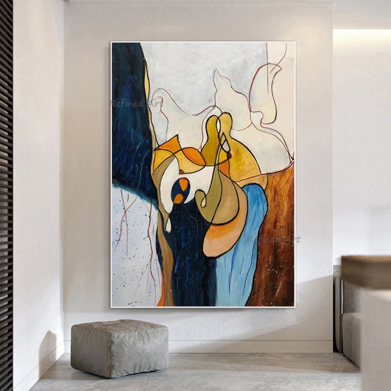 Hand-Painted Picasso Style Oil Painting