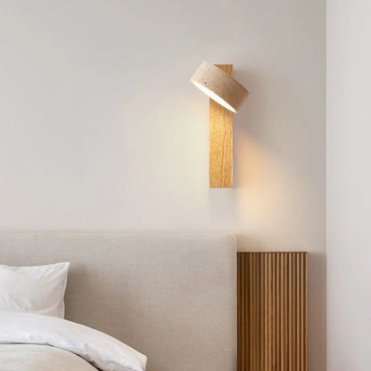 Japanese Stone & Wood LED Wall Lamp